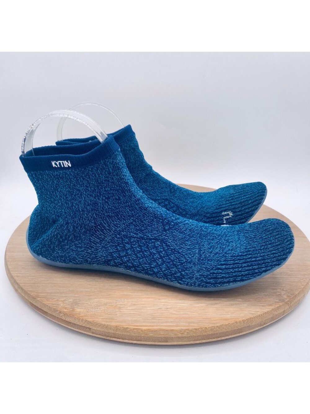 Kytin Shoes Womens 6 Blue Knit Pull On Barefoot High-tops Running Minimalist
